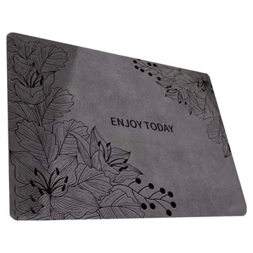 iSFun 簡約純色 硅藻泥地墊 浴室廚房吸水速乾防滑地墊  花卉B款 簡約純色  80 x 50cm