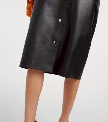 Victoria Beckham High-rise leather midi skirt