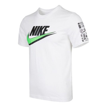Men's Nike Casual Sports Round Neck Loose Short Sleeve White T-Shirt