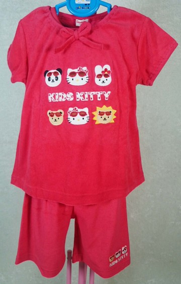 【震撼精品百貨】Hello Kitty 凱蒂貓~童裝_三件式_褲+衣+背心_紅