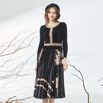 CLL巧玲瓏 輕奢絲絨壓褶洋裝 5135008