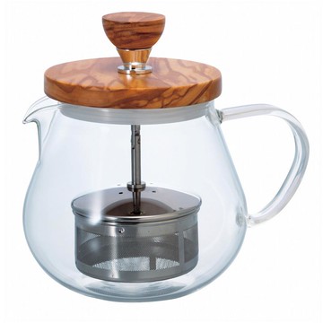 橄欖木濾壓茶壺450ml