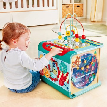 🚚快速出貨【德國Hape】 魔法繞珠探索學習多面遊戲台｜生日禮物、週歲禮、木製玩具