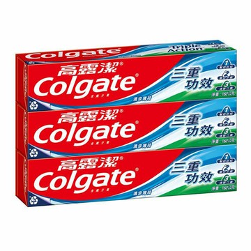 高露潔 三重功效牙膏 清涼薄荷 160g 2+1入