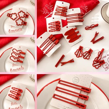 台灣現貨🎉新年紅造型髮夾 新年氛圍髮夾 髮飾 瀏海夾 過年走春 拜年 喜酒 宴會 年會 尾牙 側邊髮夾  DJ17