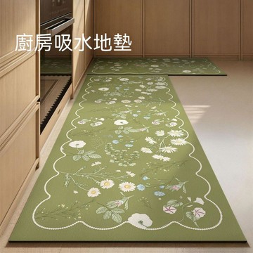 統編發票/吸水皮革廚房地墊耐髒好清潔防滑清新免洗腳墊子可裁剪一拖淨地毯 防滑地墊 吸水地墊 吸油地墊 防滑腳墊 廚房地墊