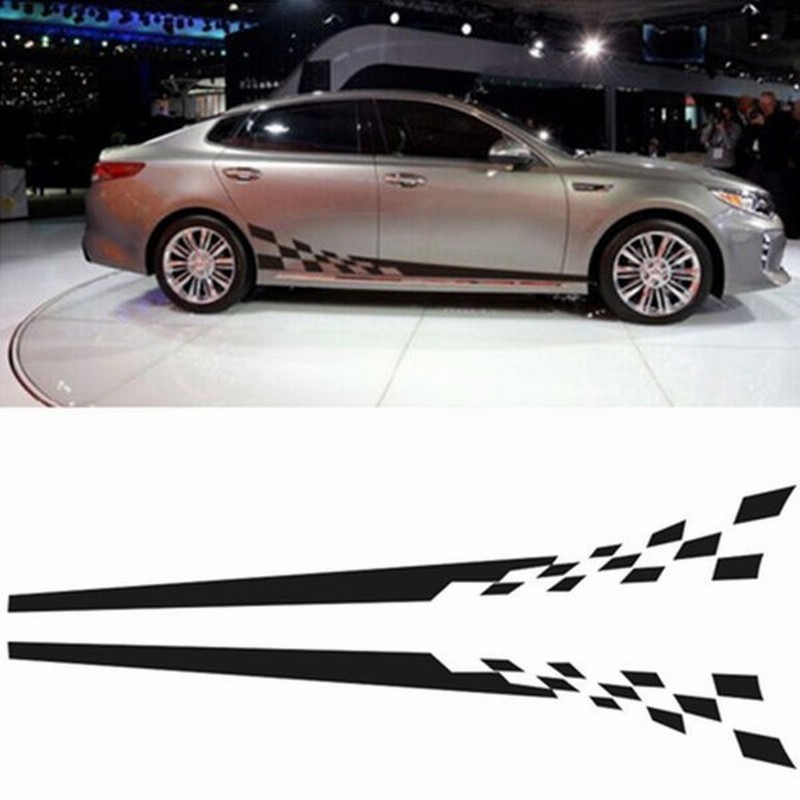 デカール サイドステッカー オートレース チェック 旗 車 カーラッピングシート ベンツ Bmw アウディ グラフィックステッカー 通販 Lineポイント最大get Lineショッピング