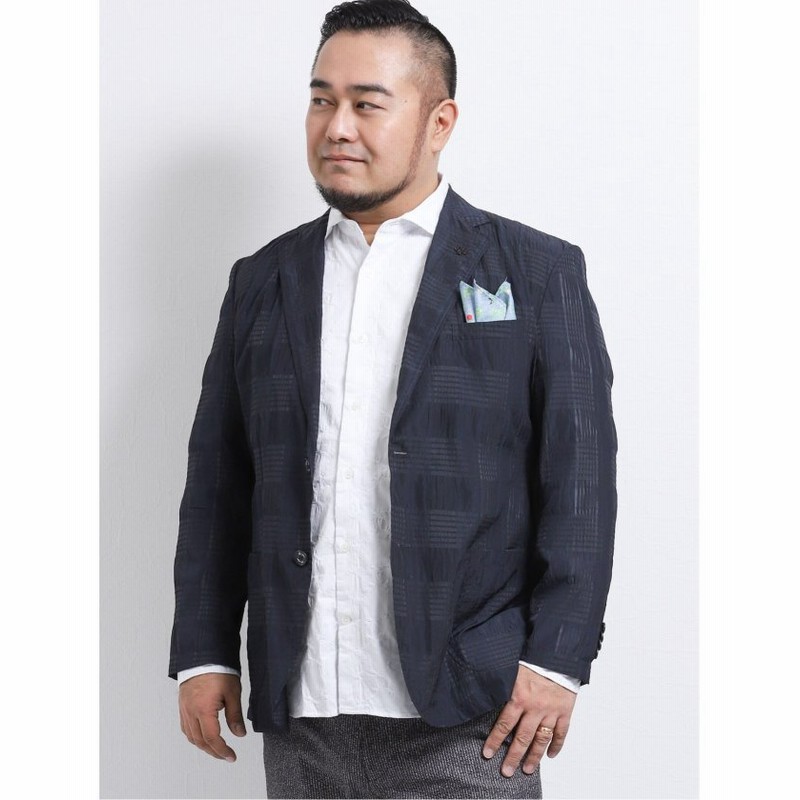 Grand Back グランバック 大きいサイズ ジーステージ G Stage 軽量ナイロンサッカー2釦テーラージャケット メンズ ネイビー 通販 Lineポイント最大1 0 Get Lineショッピング