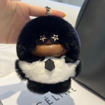 【可愛猩猩】真獺兔毛汽車鑰匙扣掛件ins毛絨公仔玩偶包掛飾禮物