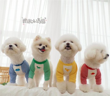 預定#韓國2020年新款可愛小恐龍狗狗t恤衫 狗狗短袖