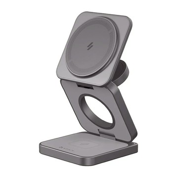 ADAM elements 亞果元素 Qi2 折疊式三合一旅行磁吸無線充電座 15W Mag 3 Pro 原廠保固  黑色  1個