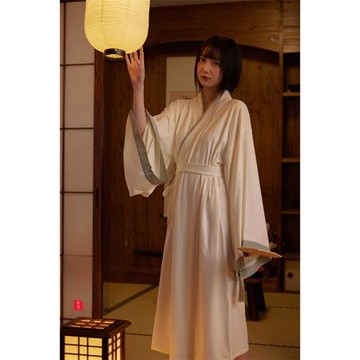 春芳歇 清風鑒水 魏晉大袖衫 漢服睡衣 簡約古風純棉家居服長袍裙