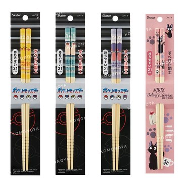 小禮堂 Skater 天然竹筷 21cm (角色款) 寶可夢 皮卡丘 卡比獸 耿鬼 魔女宅急便