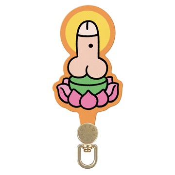 【插畫家聯名】屌面人Lanparman蓮花佛像ㄐㄐ旋轉手機掛片/夾片