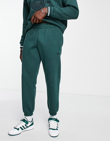 adidas Originals 'Preppy Varsity' large logo oversized joggers in collegiate green