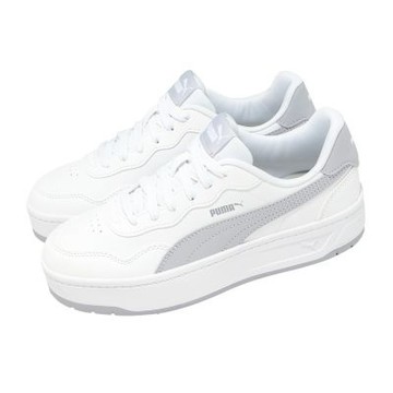 Puma 休閒鞋 Court Lally Skye 女鞋 白 灰 皮革 厚底 增高 400368-13