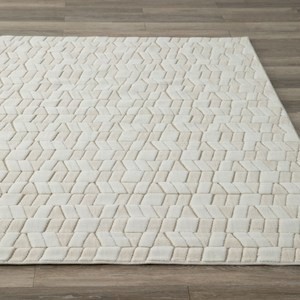 奧可利方磚緹花混羊毛地毯 240x340cm 米