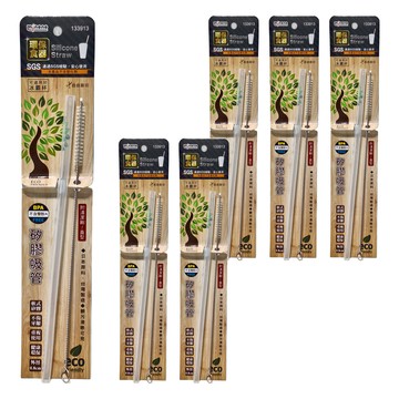 minono 米諾諾 矽膠吸管組附刷 133913 24cm  1入  6組