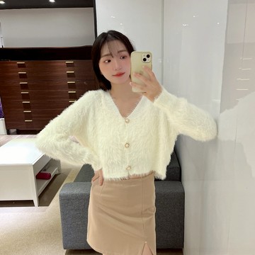 燈籠袖海毛兩件套【078】Sandy33實拍秋冬新款韓系INS休閒百搭氣質吊帶背心 開衫外套 針織毛衣 針織衫兩件式上衣