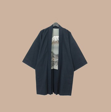 Back to Green-日本帶回羽織 富士山景M-16 /vintage kimono