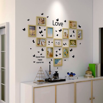 創意相框組合簡約照片牆客廳掛牆定制背景牆裝飾可洗相片牆免打孔 99購物節