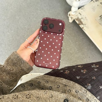 勃墾第酒紅星星蘋果iPhone16/15適用蘋果18/17PROMAX手機殼防摔套
