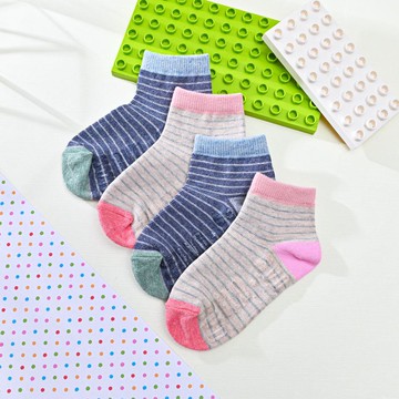 BVD自在條紋3/4童襪2雙入-13-16CM-多色任選