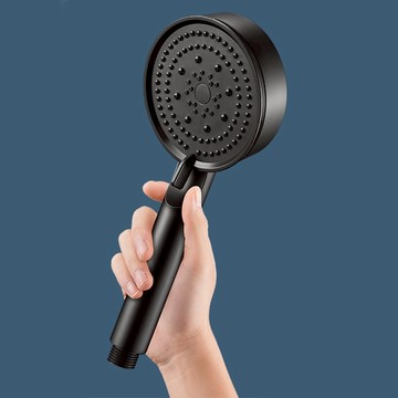 黑色蓮蓬頭5段 花灑 可調節淋浴噴頭 省水淋浴蓮蓬頭 DIY浴室衛浴用具 客製化禮品專家 6422