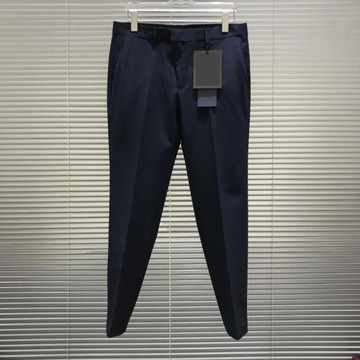 歐洲站新款商務休閑標牌掛飾藍色修身時尚高端男女同款小腳西褲