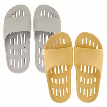 Shabath 柔軟平面排水浴室拖鞋  270mm  1組  Light Gray+Butter