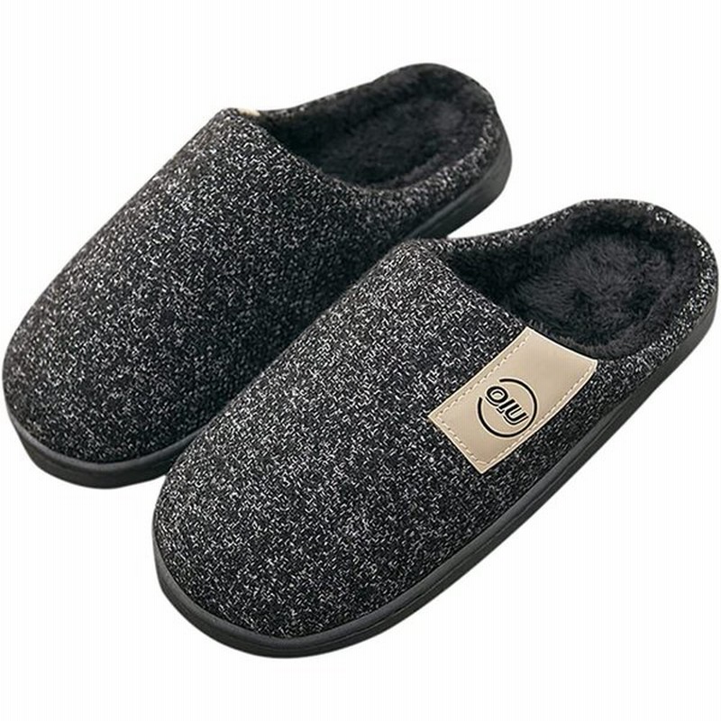 Euyqs 冬用スリッパ 暖かいサンダル メンズ 室内履き 防寒 暖かい 静音 あったかスリッパ 25 0 25 5cm ブラック Measur 通販 Lineポイント最大0 5 Get Lineショッピング