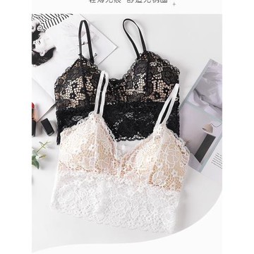 法式蕾絲吊帶美背抹胸內搭無鋼圈帶胸墊性感防走光內衣裹胸上衣夏