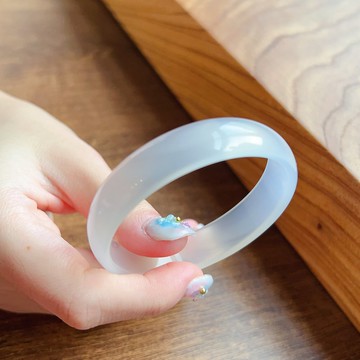 巴西天然玉髓手鐲 | 17.5圍 | 天然水晶玉隨 | 送禮