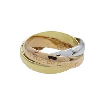 Cartier 卡地亞 18K 三色三金 Trinity 三環戒指 48 【二手名牌BRAND OFF】