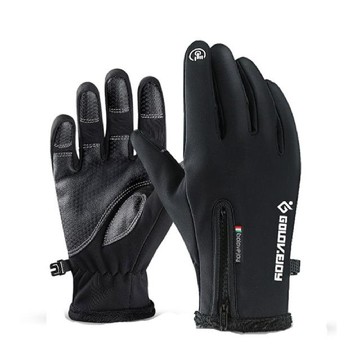 GoldValue104 抗寒防濺水觸屏保暖手套-黑色  L