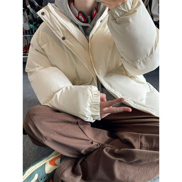 【夏季爆款】寬鬆純色大碼休閒加厚保暖連帽棉服棉衣外套M5227-P55【特價】