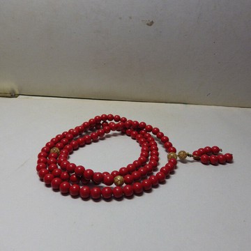 台灣天然硃砂手鍊手串 天然硃砂10mm108念珠搭配金箔