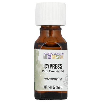 Aura Cacia, 全精油，柏木質香味，0.5 液量盎司（15 毫升）