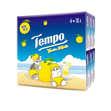 Tempo 貓福夏季柚子蘇打風味 限量版紙手帕 (7抽/18包/串)【杏一】