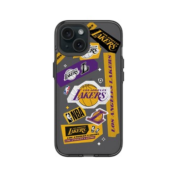 iPhone 15 Clear 酷墨灰 - NBA - 拼貼系列-洛杉磯湖人 L.A. Lakers - Collage