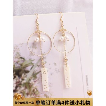 韓國手作耳飾日系和風耳環少女心森女系櫻花貝殼長款耳墜仙氣耳夾