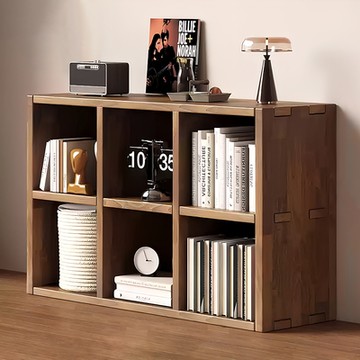 HappyLife 實木火燒木6格書櫃 Y11753