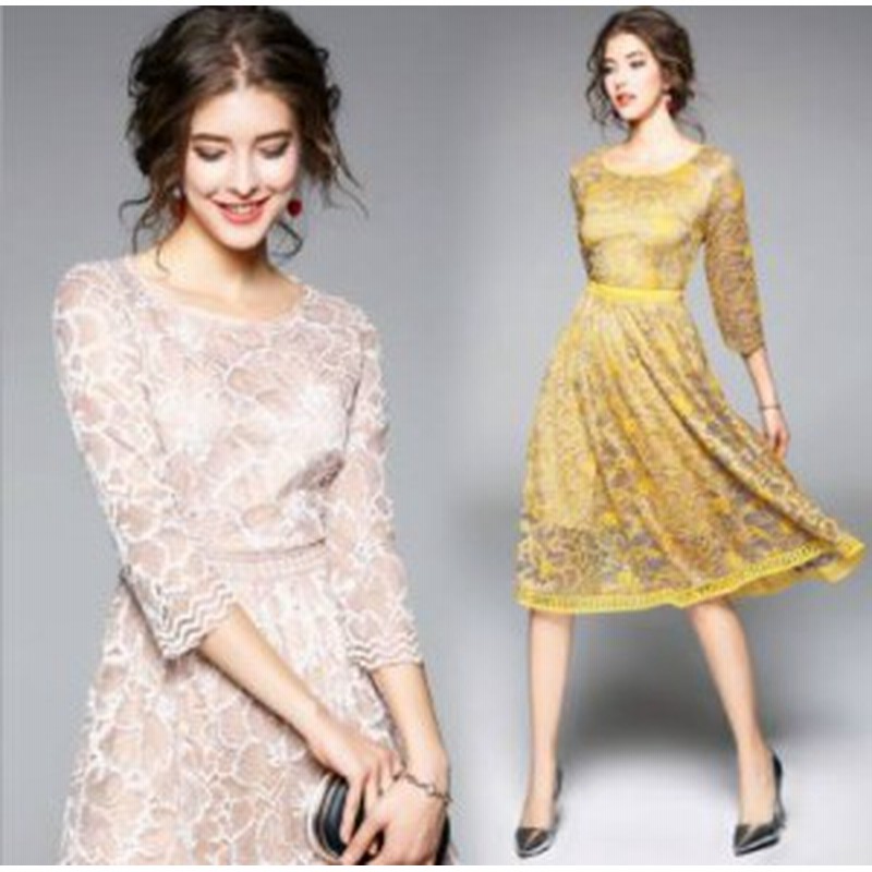 レースウエストマークワンピース 全２色 優美な透け感 フラワー柄 大人 フェミニン 結婚式二次会 お呼ばれ 18年新作 婚活パーティー 通販 Lineポイント最大4 0 Get Lineショッピング