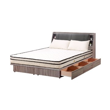 【本木】艾尼 USB插座貓抓皮雙大6尺房間三件組-床頭+床墊+抽屜底梧桐