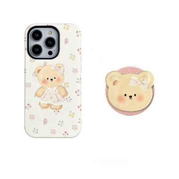 碎花小熊熊適用蘋果17Promax手機殼iPhone14菲林16磁吸15支架12新