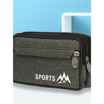 抖音爆款男士穿皮帶橫款手機包老人帆布工地耐磨豎款手機腰包男