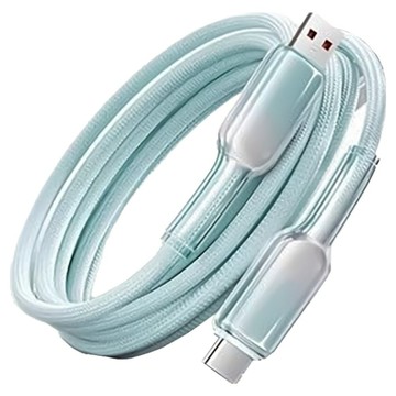 小麥購物 Type-C系列 冰晶漸變快充數據線 A-C 65w L1366  1個  1.5m  薄荷綠