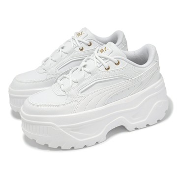 Puma 休閒鞋 Karmen X-TRA 女鞋 白 厚底 增高 皮革 鬆糕鞋 小白鞋 40036902