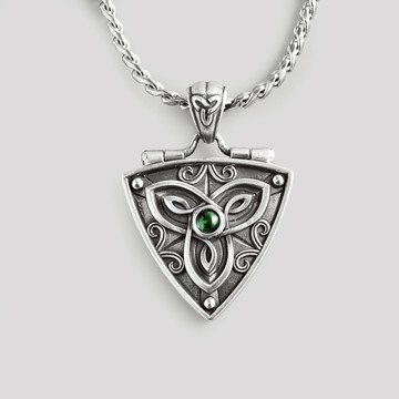 【JK銀飾】聖靈樹盾 開合純銀吊墜／925純銀【吊墜、項鍊、純銀項鍊、開合項鍊】