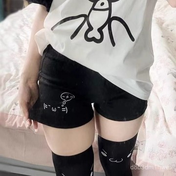 【台灣出貨】文字宅係百搭短褲 女生夏季日系可愛甜美寬鬆休閒闊腿學生潮 女生短褲 短褲 闊腿短褲 短褲女休閒 闊腿 日系短